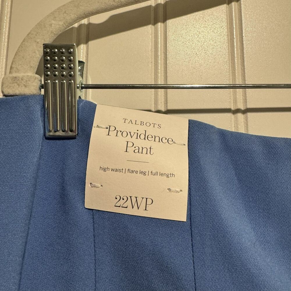 Talbots Blue Providence Pants Flare Leg High Waisted NEW Size 22 Petite - Picture 8 of 9